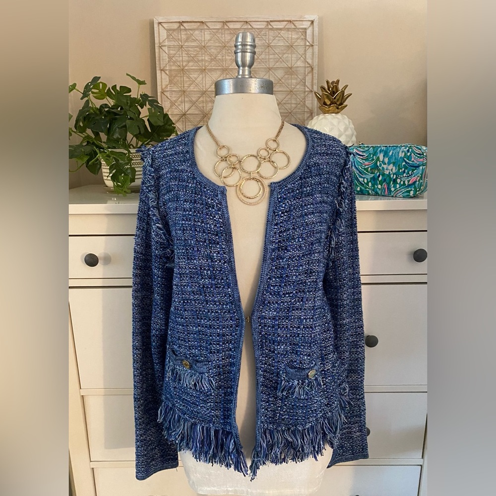 EUC Simora Oyster Bay Cardigan navy blue